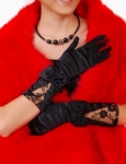 Черные атласные перчатки